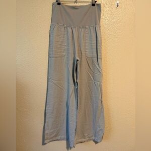 HEI HEI Anthropologie Maternity Pants Size Small Linen Blend Pull On Wide Leg